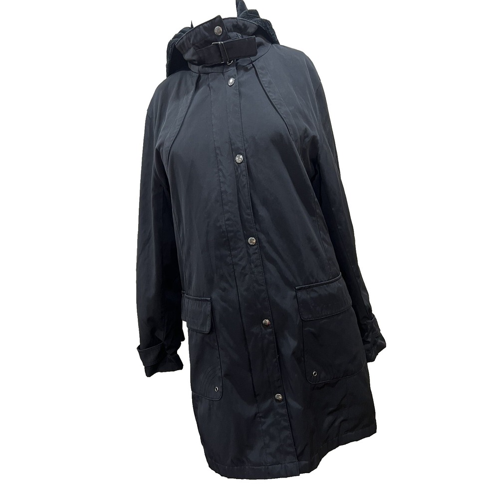FORECASTER SPORT WOMENS BLACK FAUX FUR LINING WINTER COAT PARKA Medium